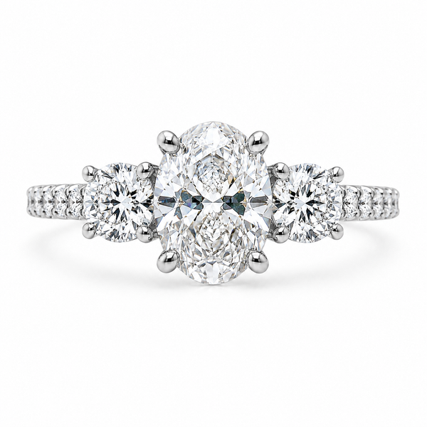 The Trio — Oval Diamond Three Stone Ring