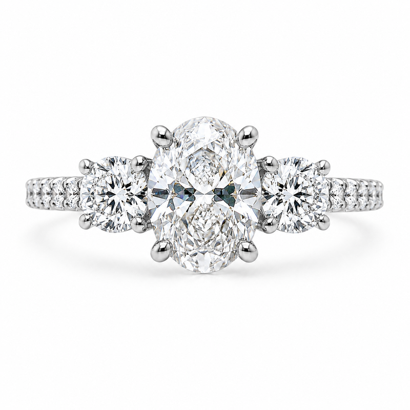 The Trio — Oval Diamond Three Stone Ring