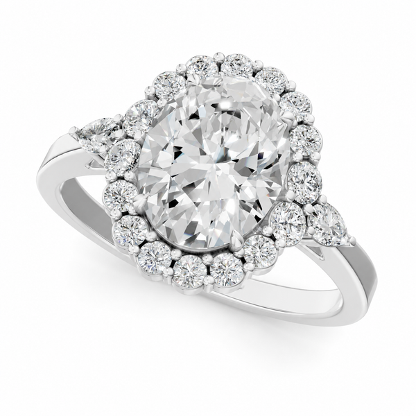The Halo — Oval Diamond Pavé Engagement Ring