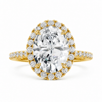 The Oval Moissanite Halo — Diamond Engagement Ring - Image 2