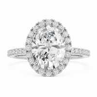 The Oval Moissanite Halo — Diamond Engagement Ring - Image 3
