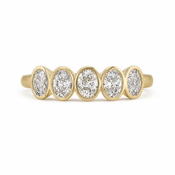 The Ellipse — Oval Diamond Bezel Eternity Band