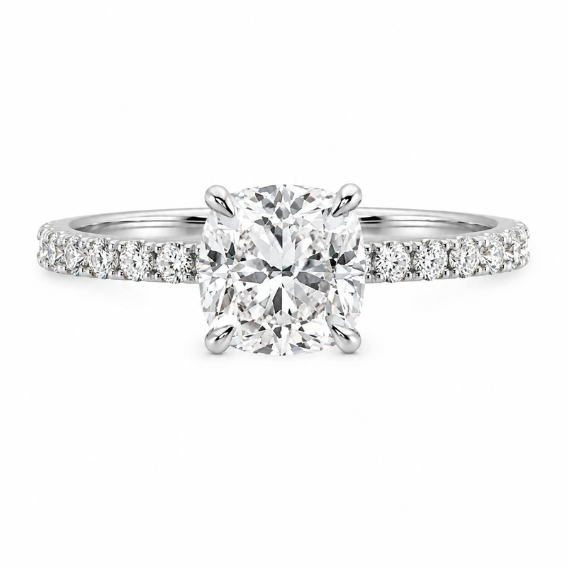The Cushion Pavé — Diamond Engagement Ring