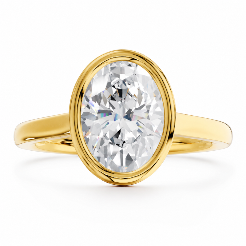 The Veiled — Oval Hidden Halo Pavé Gallery Ring