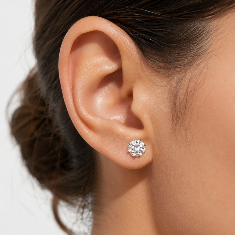 The Soleil Studs — Round Diamond Earrings II