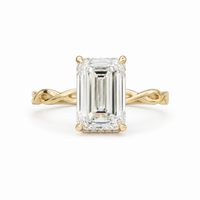 The Opulence — Emerald Halo Ring with Twist Band - Image 1