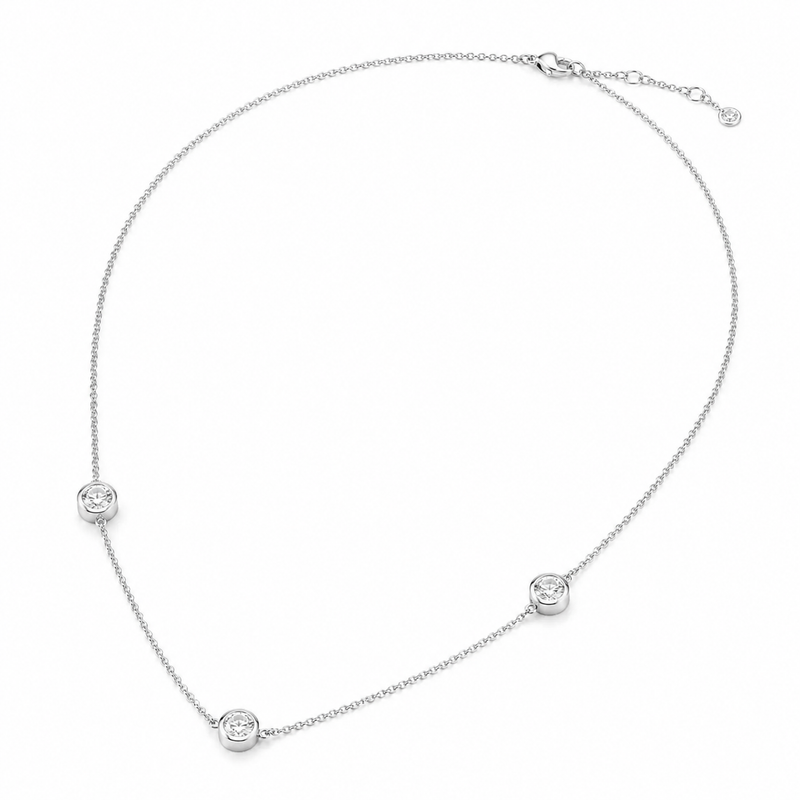 The Rivière — Diamond Bezel Station Necklace