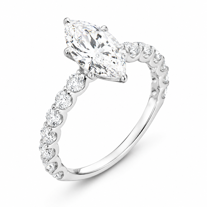 The Marquise Pavé — Diamond Engagement Ring
