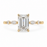 The Marquise Accent — Emerald Cut Diamond Ring - Image 1