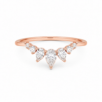 The Chevron — Pear Diamond Wedding Band - Image 2