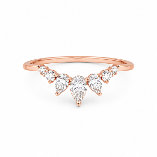 The Chevron — Pear Diamond Wedding Band