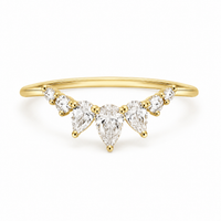 The Chevron — Pear Diamond Wedding Band - Image 1