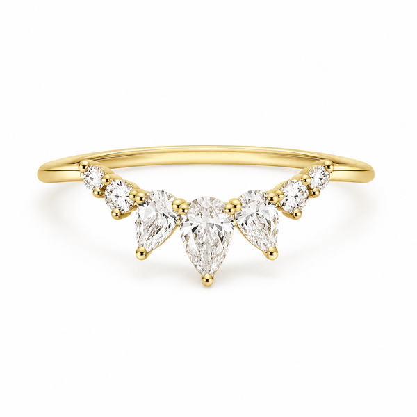 The Chevron — Pear Diamond Wedding Band