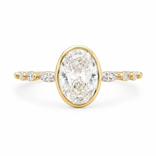 The Vintage Oval — Bezel Set Engagement Ring
