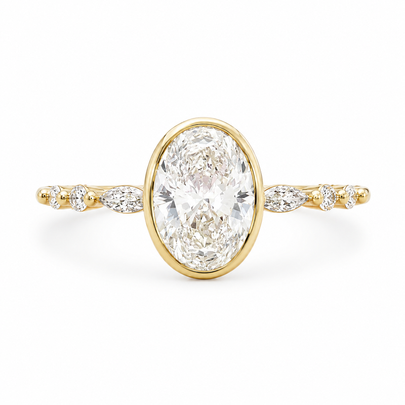 The Vintage Oval — Bezel Set Engagement Ring