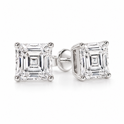 The Asscher Studs — Asscher Cut Diamond Earrings
