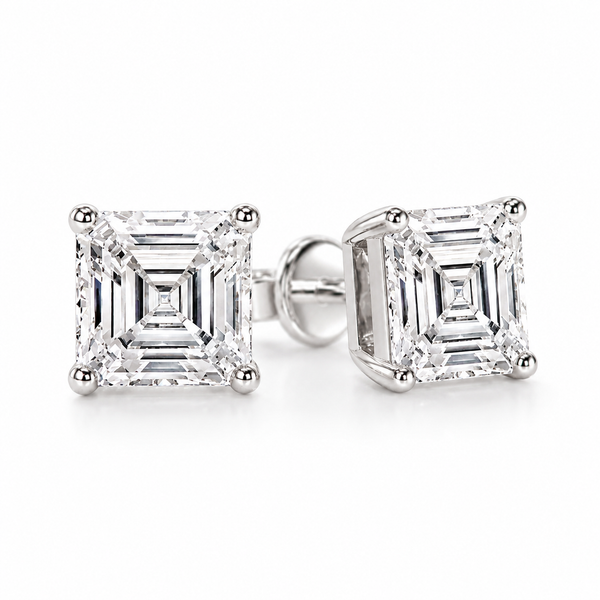 The Asscher Studs — Asscher Cut Diamond Earrings