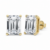 The Emerald Studs — Emerald Cut Diamond Earrings - Image 2