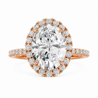The Oval Moissanite Halo — Diamond Engagement Ring - Image 1