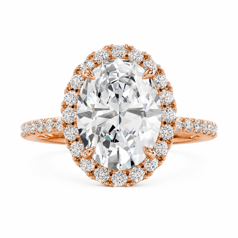 The Oval Moissanite Halo — Diamond Engagement Ring
