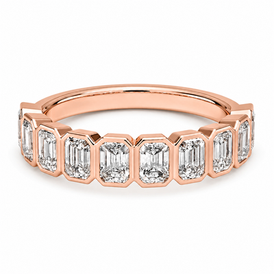 Emerald Cut VVS1 Lab Grown Diamond Eternity Band | The Oblong