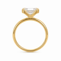 The East West Half Bezel — Emerald Diamond Ring - Image 2