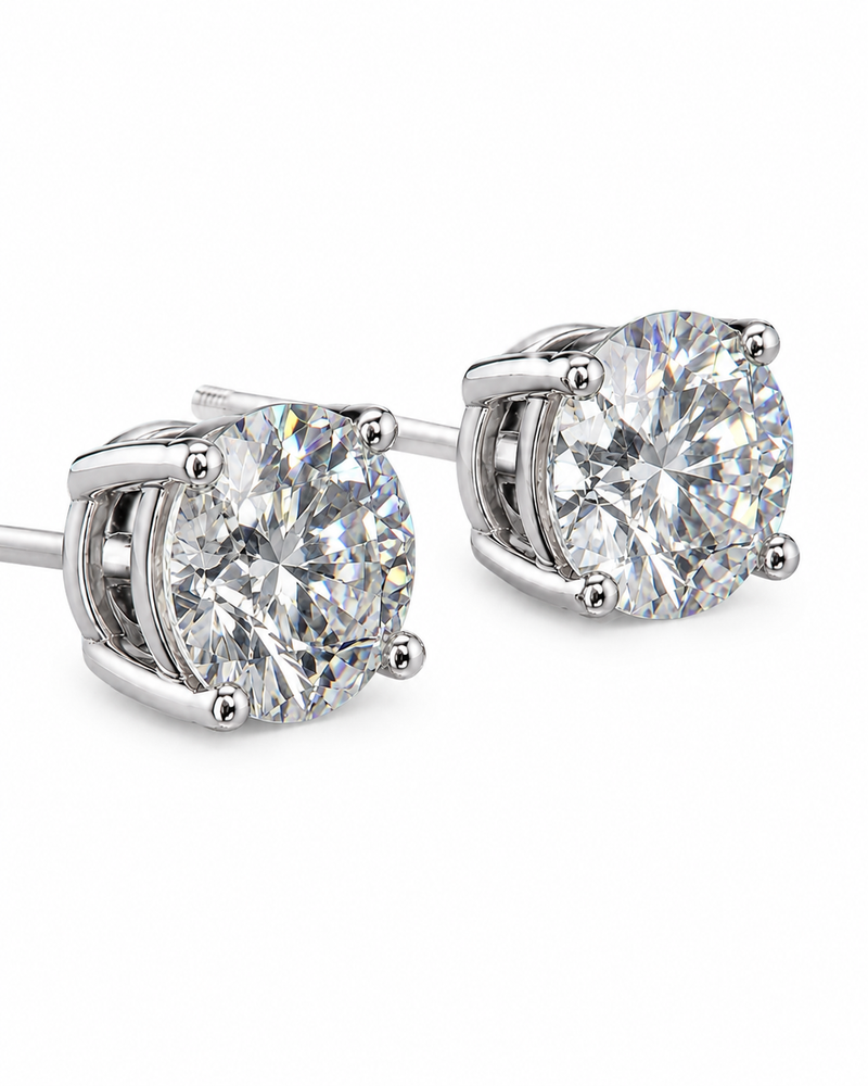 The Brilliance Studs — Round Diamond Earrings III
