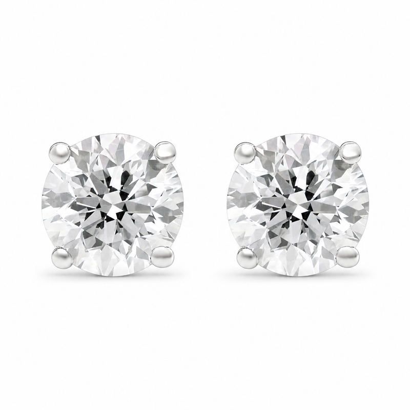 The Lumière Studs — Round Diamond Earrings