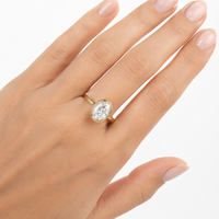The Veiled — Oval Hidden Halo Pavé Gallery Ring - Image 3