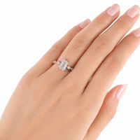 The Marquise Accent — Emerald Cut Diamond Ring - Image 2