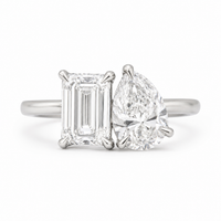 The Deux Emerald — Toi et Moi Diamond Ring - Image 2