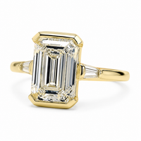 The Trieste — Emerald Bezel Three Stone Ring - Image 2
