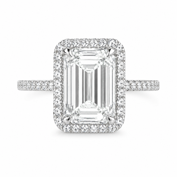 The Emerald Halo — Diamond Engagement Ring