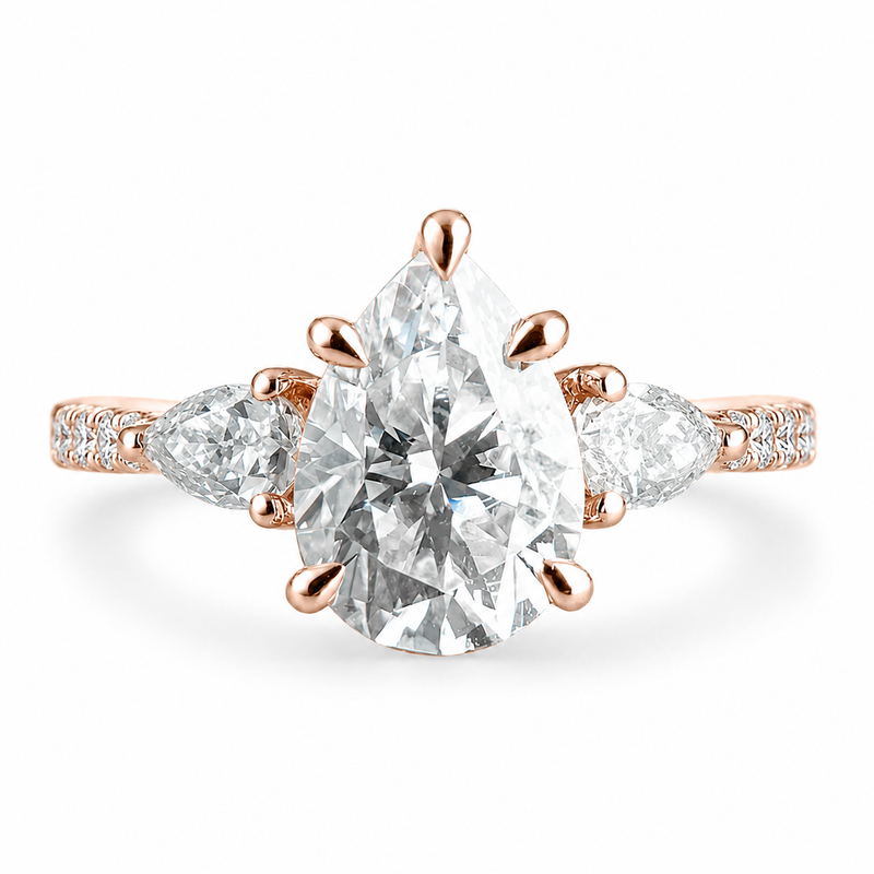 The Pear Trio — Diamond Engagement Ring