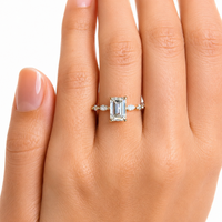 The Marquise Accent — Emerald Cut Diamond Ring - Image 4