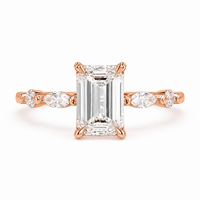 The Marquise Accent — Emerald Cut Diamond Ring - Image 3