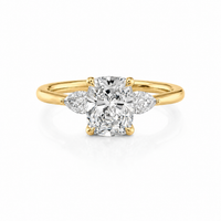 The Trilogy — Elongated Cushion Three Stone Ring - Image 2