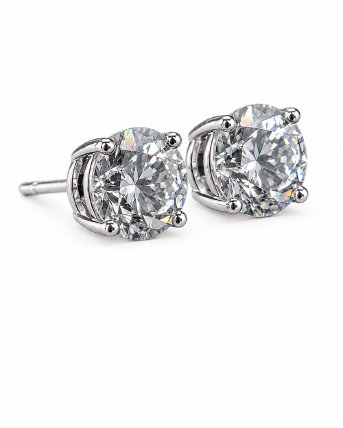The Brilliance Studs — Round Diamond Earrings III
