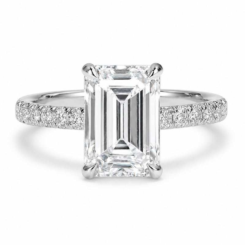 The Emerald Pavé — Diamond Ring