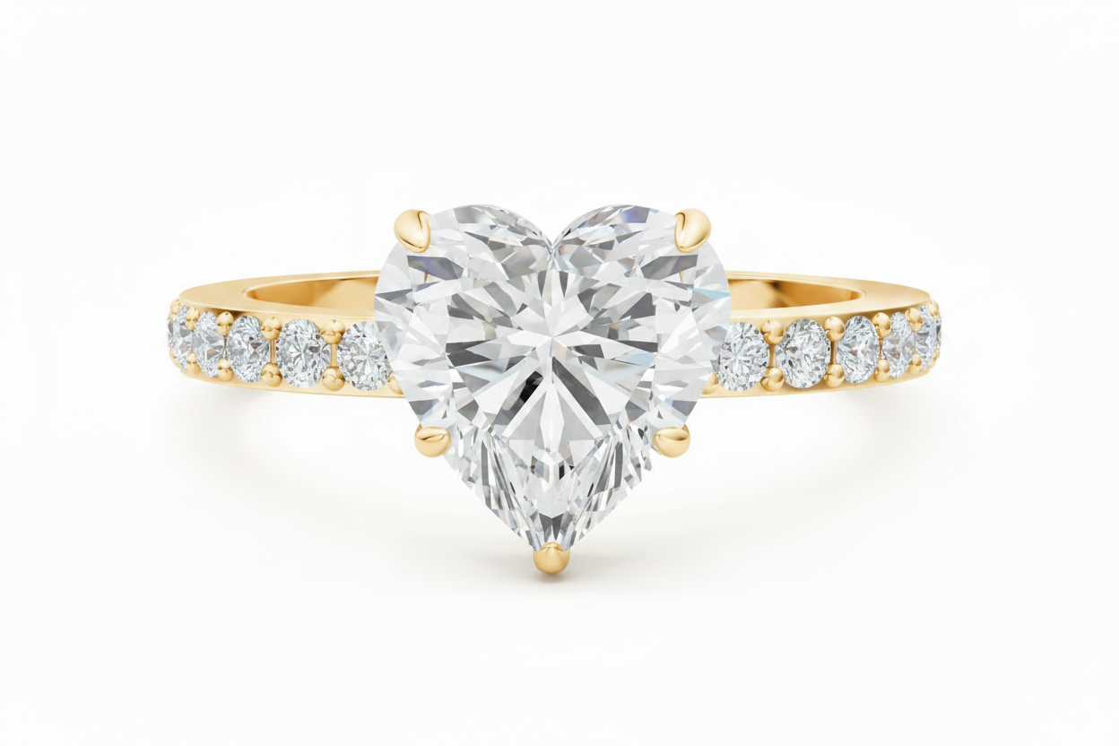The Amour — Heart Diamond Pavé Ring