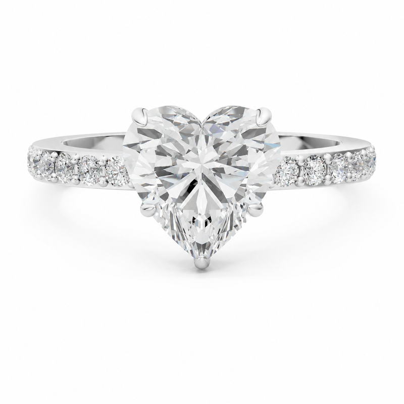 The Amour — Heart Diamond Pavé Ring