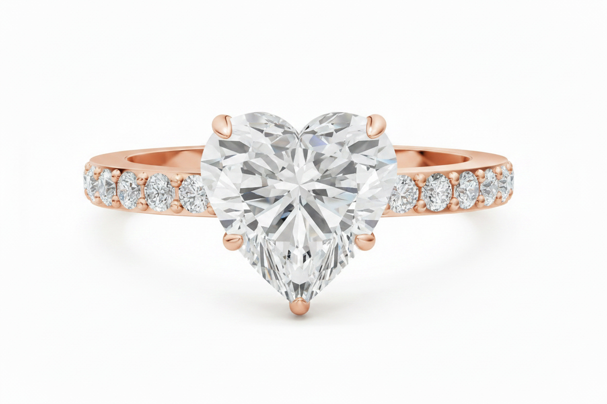 The Amour — Heart Diamond Pavé Ring