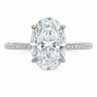 The Oval 3-Sided Pavé — Diamond Engagement Ring - Image 1