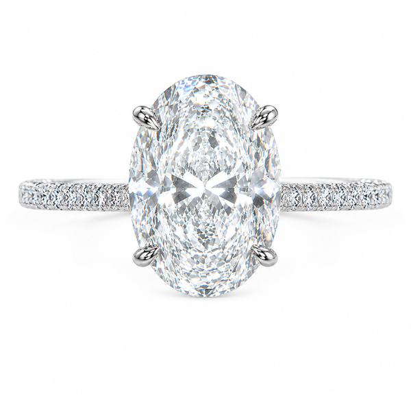 The Oval 3-Sided Pavé — Diamond Engagement Ring