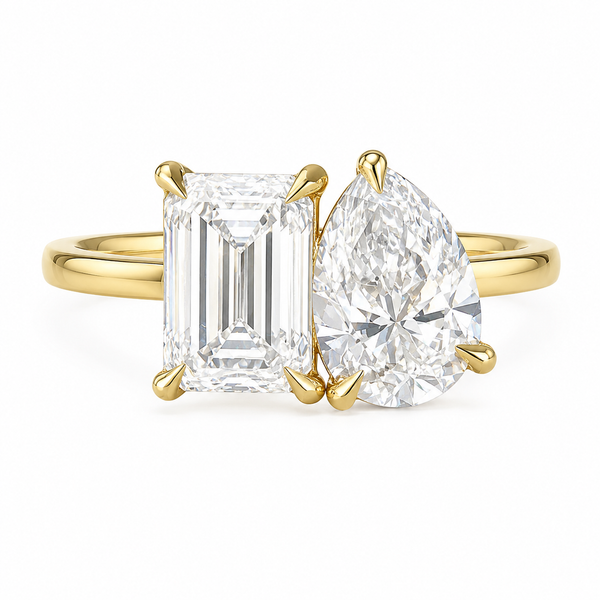 The Deux Emerald — Toi et Moi Diamond Ring