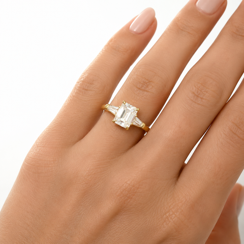 The Baguette Accent — Emerald Cut Diamond Ring