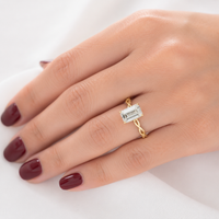 The Opulence — Emerald Halo Ring with Twist Band - Image 2