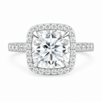 The Cushion Halo — Diamond Pavé Ring - Image 1