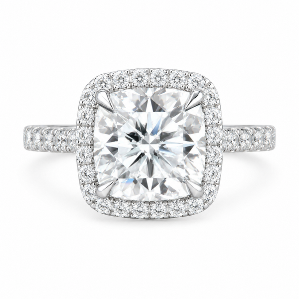 The Cushion Halo — Diamond Pavé Ring
