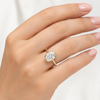 The Veiled — Oval Hidden Halo Pavé Gallery Ring - Image 2
